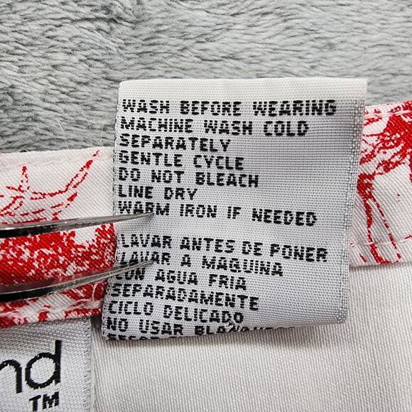 Vintage Kathy Ireland Pants Womens 19 Red Oriental Toile Straight Leg Crop Capri - Picture 9 of 14